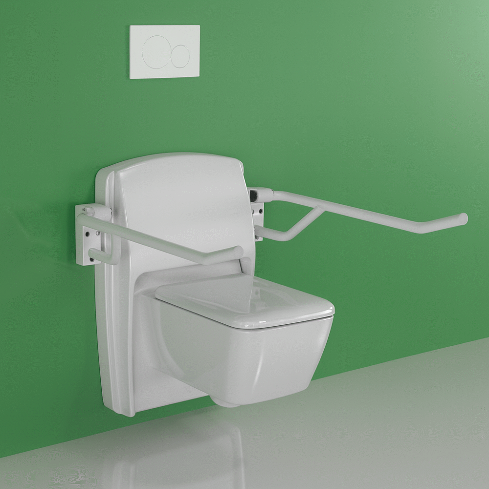 Toilet safety frame for bathroom support